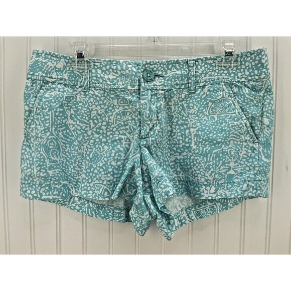 Lilly Pulitizer The Walsh Short Women's Size 6 Blue & White Print Casual Shorts - Picture 1 of 4